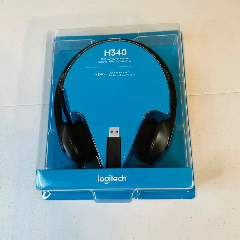 Logitech H340 USB Computer Headset Digital Sound Quality - Picture 1 of 7